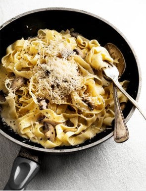 Sonny's Farm Lamb Kidney pasta with a creamy mushroom sauce