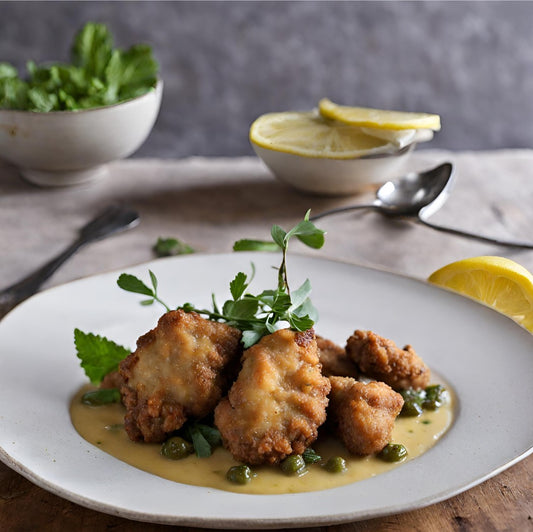 Sonny's Farm grass-fed Wagyu beef sweetbreads with lemon caper sauce