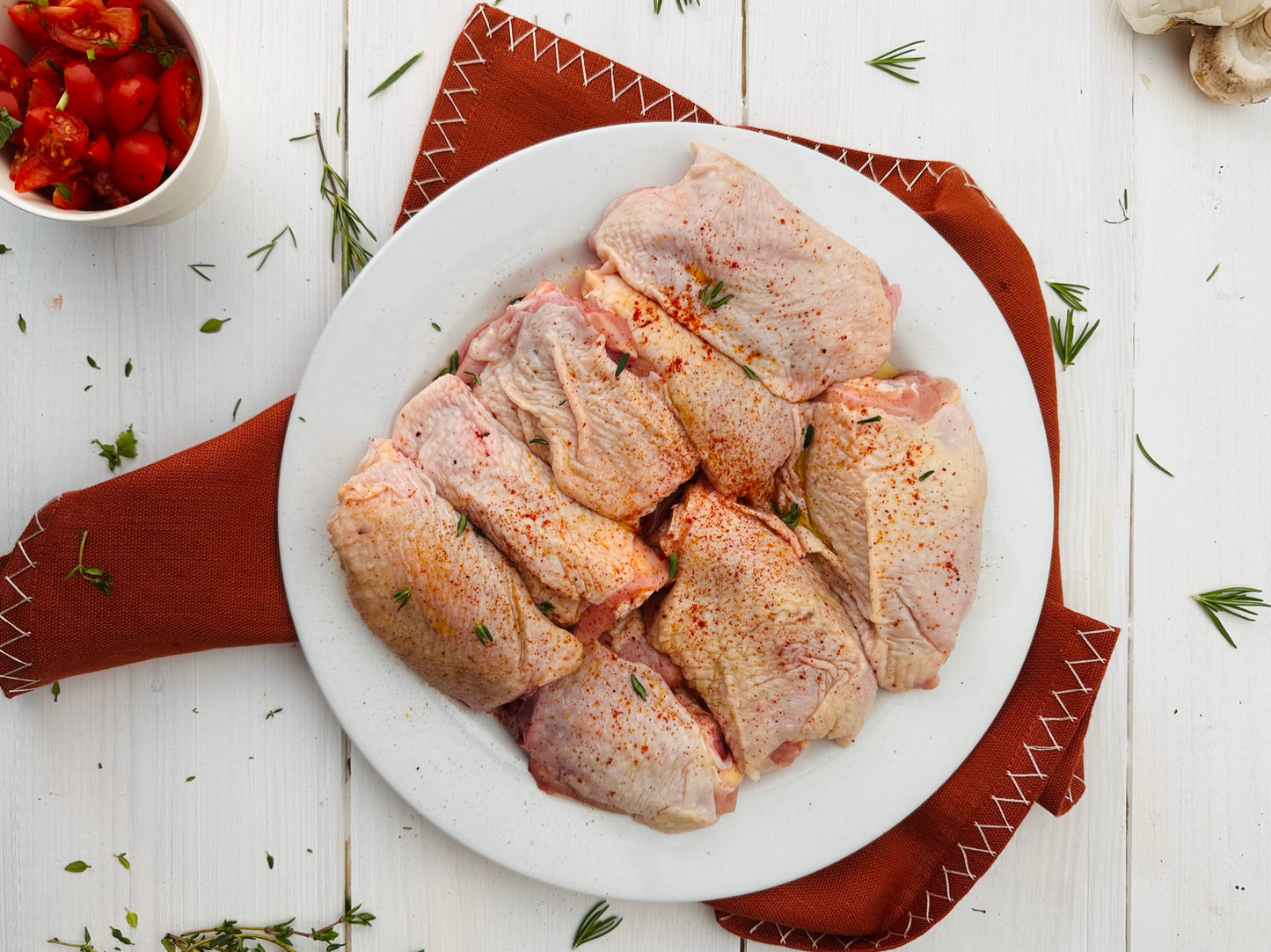 Sonny's Farm Pastured free-range bone in skin on chicken thighs