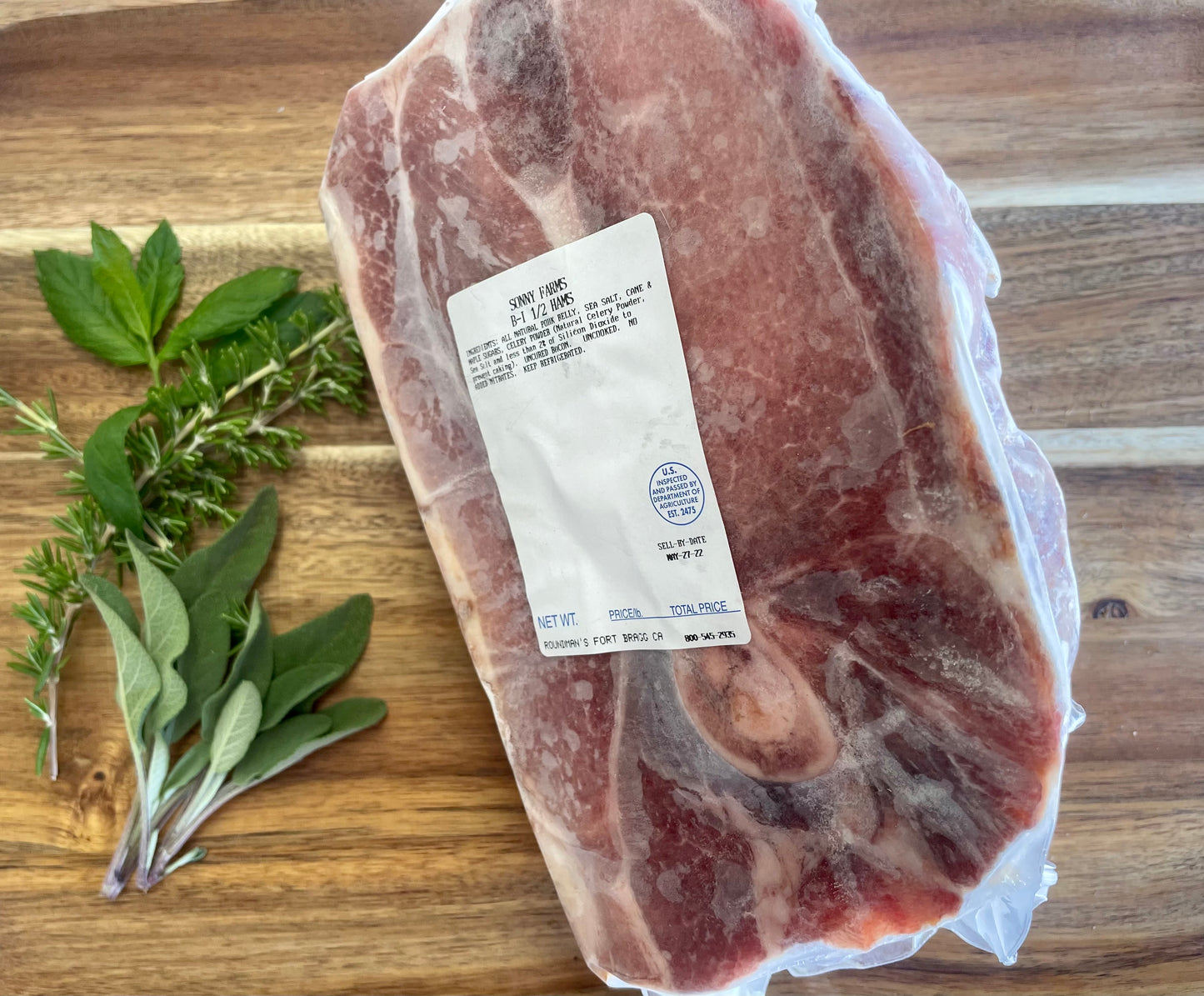 Sonny's Farm Smoked Half ham Bone-in Pastured Pork