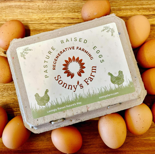Pastured chicken eggs from Sonny's Farm