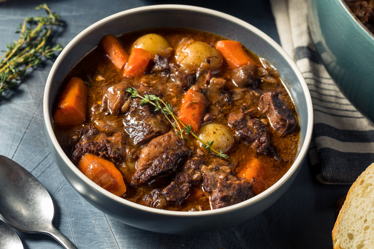 Sonny's Farm Wagyu beef stew representing the autumn soups and stews box