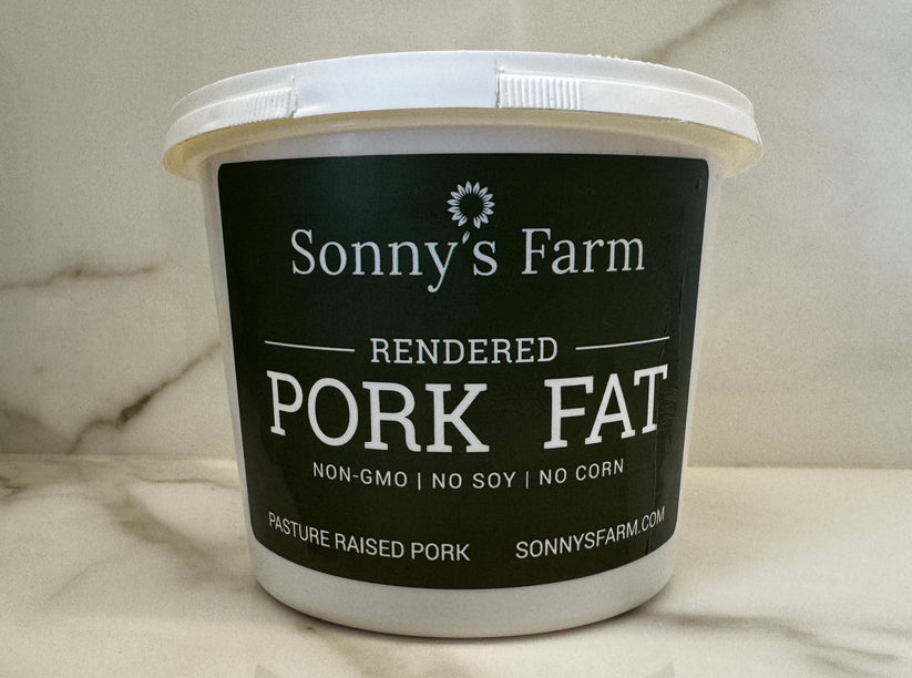 Sonny's Farm Rendered heritage pastured pork fat leaf lard in a 1 pound tub