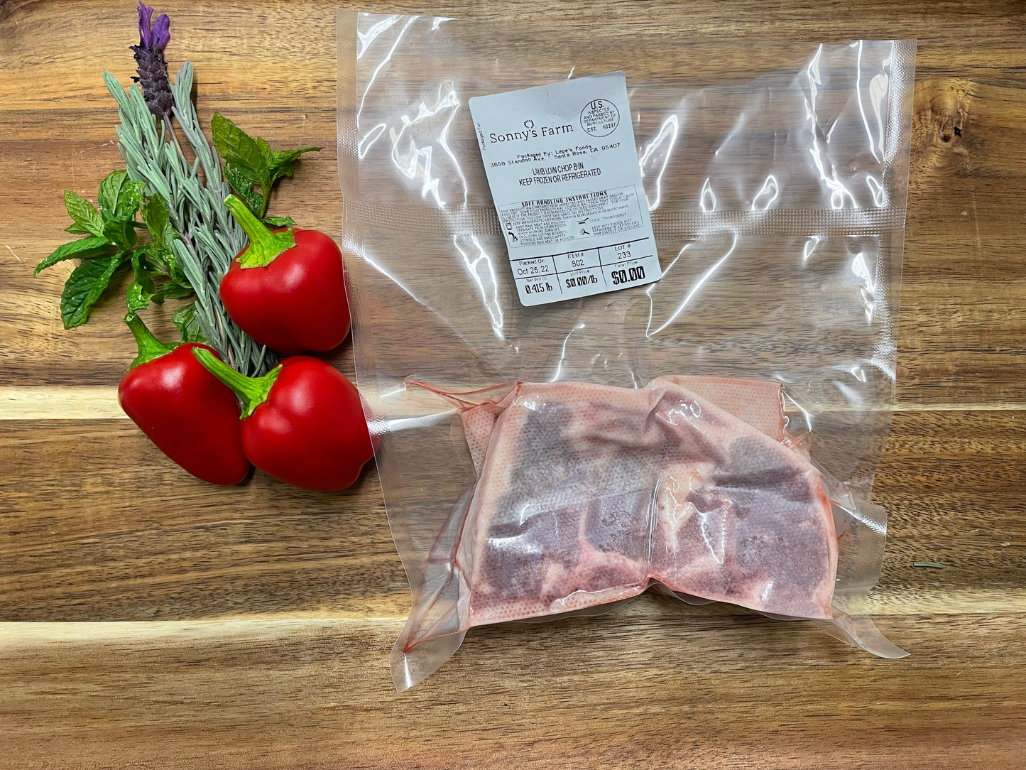 Sonny's Farm Pastured Lamb Loin Chops, bone-in