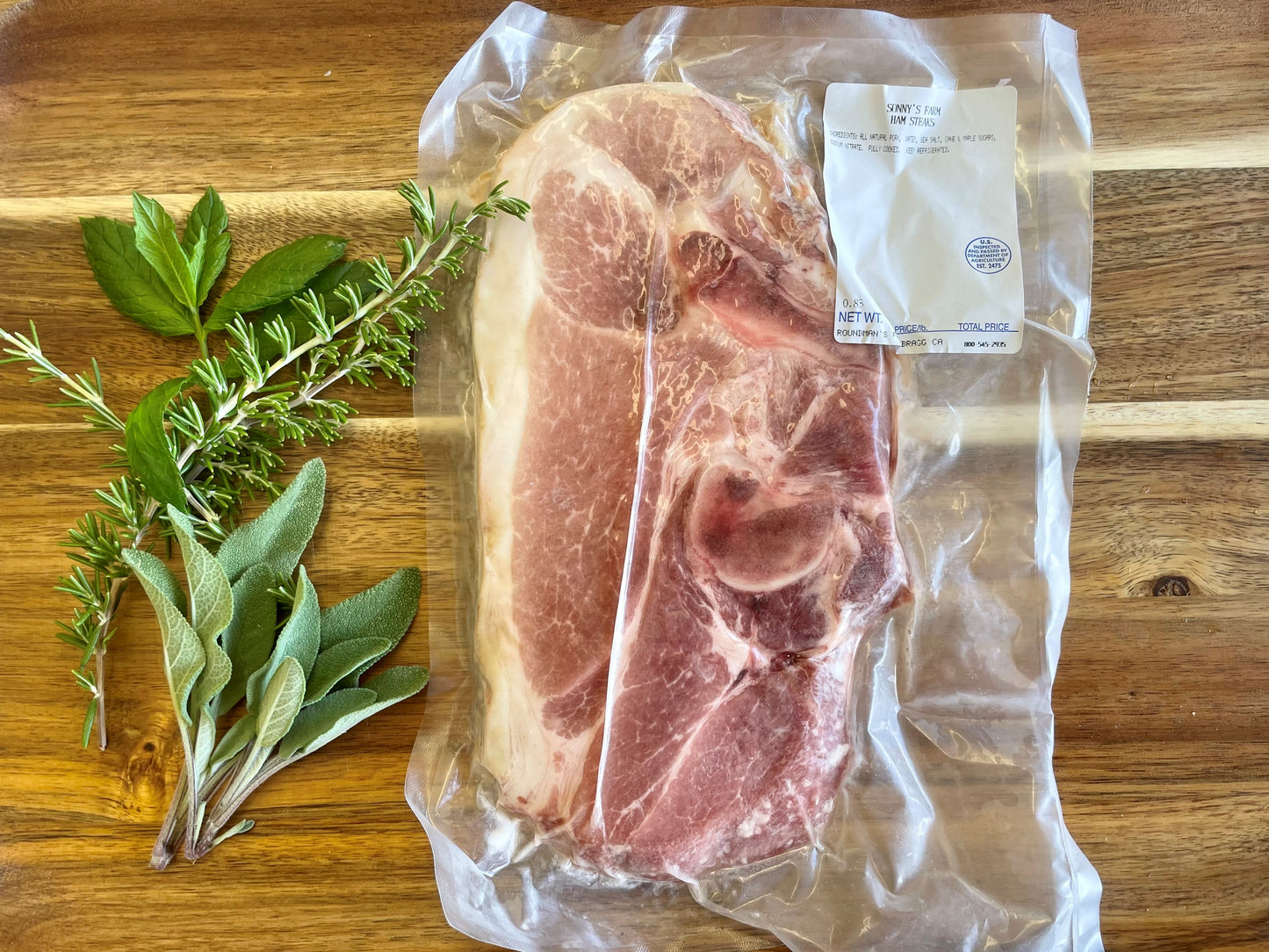 Sonny's Farm pastured pork ham steaks